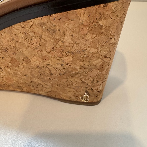 Jimmy Choo Women's Tan Leather Wedge Sandals - Picture 4 of 7